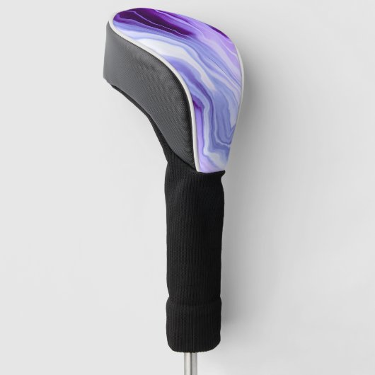 Bright purple marbling golf headcover (angewinkelt)