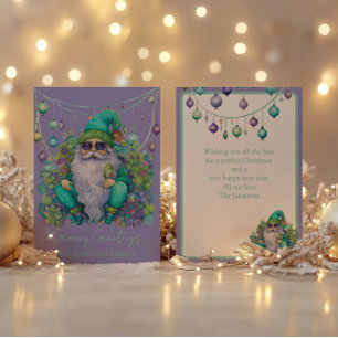 Bright Quirky Hippy Santa Feiertagskarte