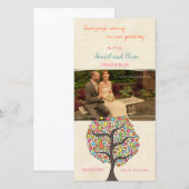 Bright Rainbow Bird Tree Danke Foto Card (Vorne/Hinten)