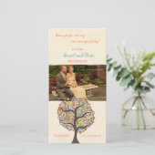 Bright Rainbow Bird Tree Danke Foto Card (Stehend Vorderseite)