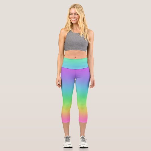Bright Rainbow Capri Leggings (Vorderseite)