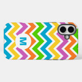 Bright Rainbow Chevron Monogram Case-Mate iPhone Hülle (Rückseite (Horizontal))