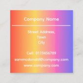 BRIGHT RAINBOW FARBEN EIGENES LOGO MARKIERT PROMTI QUADRATISCHE VISITENKARTE (Rückseite)