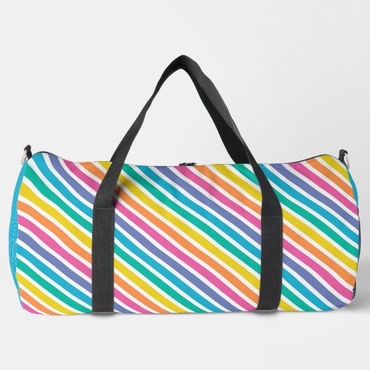 BRIGHT RAINBOW FARBIERTE DIAGONALSTREIFEN DUFFLE BAG (Vorderseite)