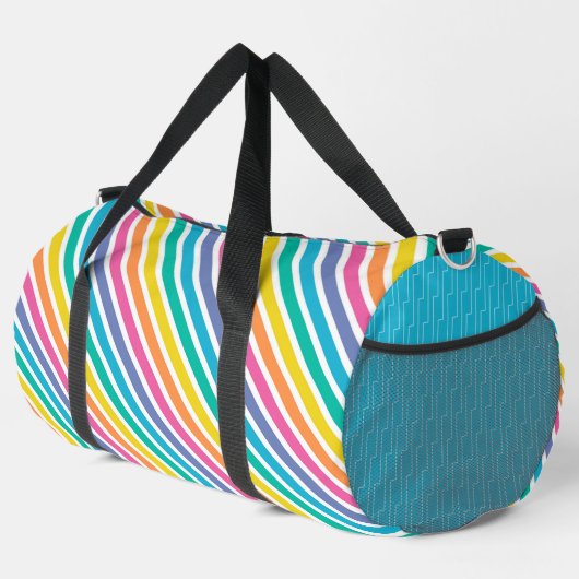 BRIGHT RAINBOW FARBIERTE DIAGONALSTREIFEN DUFFLE BAG (Rechte Ecke)