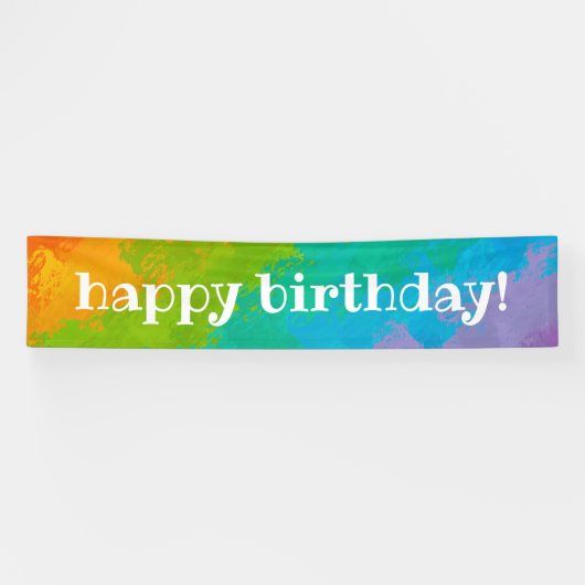 Bright Rainbow Happy Birthday Banner (Horizontal)