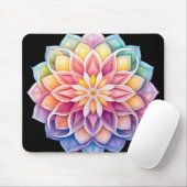 Bright Rainbow Mandala Floral Mousepad (Mit Mouse)