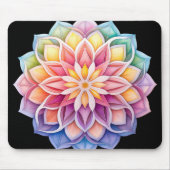 Bright Rainbow Mandala Floral Mousepad (Vorne)