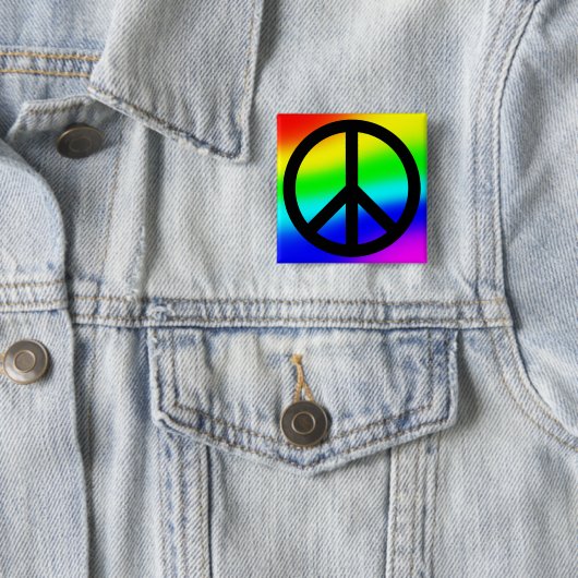 Bright Rainbow Peace Symbol Button (Beispiel)