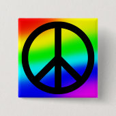 Bright Rainbow Peace Symbol Button (Vorderseite)
