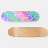 Bright Rainbow Pebble Shadow Confetti Style Stripe Skateboard (Horizontal)