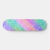 Bright Rainbow Pebble Shadow Confetti Style Stripe Skateboard (Horizontal)