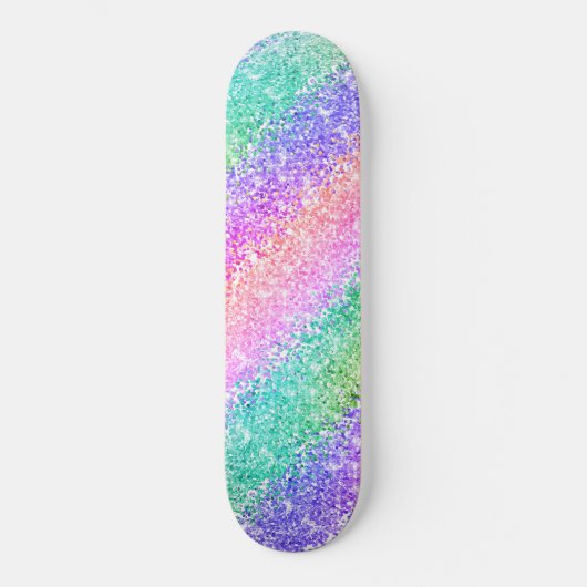 Bright Rainbow Pebble Shadow Confetti Style Stripe Skateboard (Vorderseite)