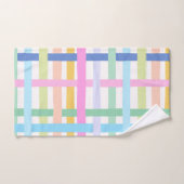 Bright Rainbow Plaid Bath Towel - Colourful Pastel Badhandtuch Set (Handtuch)