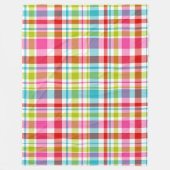 Bright Rainbow Plaid Checkered Pattern Fleecedecke (Vorderseite)
