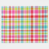 Bright Rainbow Plaid Checkered Pattern Fleecedecke (Vorderseite (Horizontal))