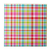 Bright Rainbow Plaid Checkered Pattern Fliese (Vorderseite)