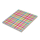 Bright Rainbow Plaid Checkered Pattern Fliese (Seite)