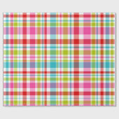 Bright Rainbow Plaid Checkered Pattern Geschenkpapier (Flach)