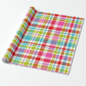Bright Rainbow Plaid Checkered Pattern Geschenkpapier (Ungerollt)