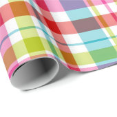 Bright Rainbow Plaid Checkered Pattern Geschenkpapier (Rolleneckpunkt)