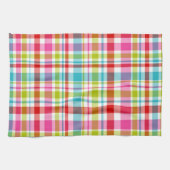 Bright Rainbow Plaid Checkered Pattern Geschirrtuch (Horizontal)