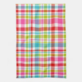 Bright Rainbow Plaid Checkered Pattern Geschirrtuch (Vertikal)
