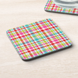 Bright Rainbow Plaid Checkered Pattern Getränkeuntersetzer