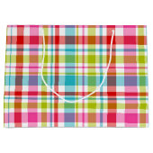 Bright Rainbow Plaid Checkered Pattern Große Geschenktüte (Vorderseite)