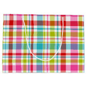 Bright Rainbow Plaid Checkered Pattern Große Geschenktüte (Rückseite)