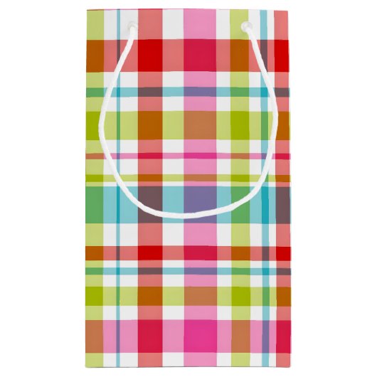 Bright Rainbow Plaid Checkered Pattern Kleine Geschenktüte (Rückseite)