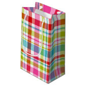 Bright Rainbow Plaid Checkered Pattern Kleine Geschenktüte (Rückseite Schrägansicht)