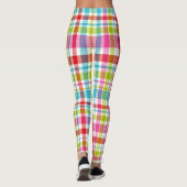 Bright Rainbow Plaid Checkered Pattern  Leggings (Rückseite)