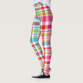 Bright Rainbow Plaid Checkered Pattern Leggings (Links)