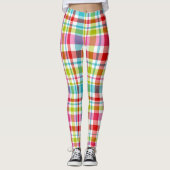 Bright Rainbow Plaid Checkered Pattern  Leggings (Vorderseite)