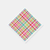 Bright Rainbow Plaid Checkered Pattern Paper Serviette (Ecke)