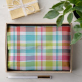 Bright Rainbow Plaid Checkered Pattern Seidenpapier (Geschenk)