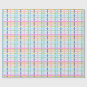 Bright Rainbow Plaid Gift Wrap - Colourful Neon Geschenkpapier (Flach)