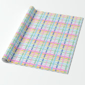 Bright Rainbow Plaid Gift Wrap - Colourful Neon Geschenkpapier (Ungerollt)