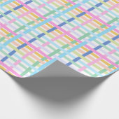 Bright Rainbow Plaid Gift Wrap - Colourful Neon Geschenkpapier (Ecke)