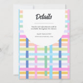 Bright Rainbow Plaid Invite - Colourful Pastel Einladung (Rückseite)