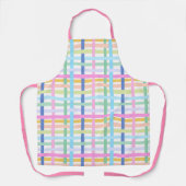 Bright Rainbow Plaid Kitchen Apron - Maximalist Schürze (Vorderseite)