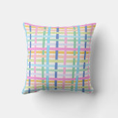 Bright Rainbow Plaid - Maximalist Gingham Kissen (Rückseite)