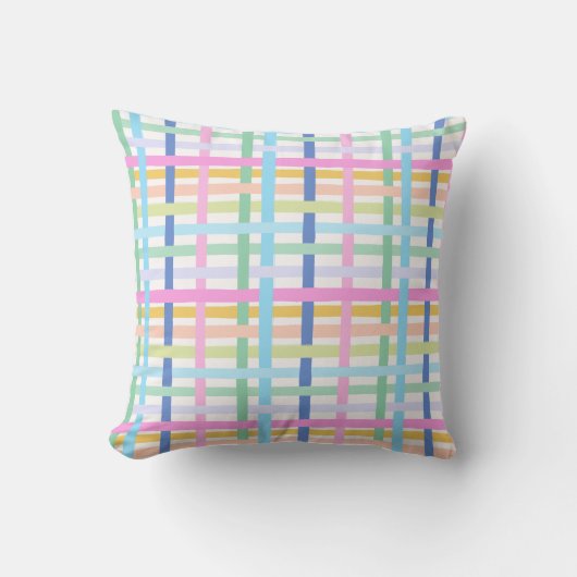 Bright Rainbow Plaid - Maximalist Gingham Kissen (Vorderseite)