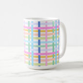 Bright Rainbow Plaid Mug - Colourful Pastel Kaffeetasse (VorderseiteRechts)