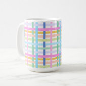 Bright Rainbow Plaid Mug - Colourful Pastel Kaffeetasse (Vorderseite Links)