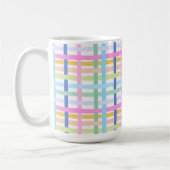 Bright Rainbow Plaid Mug - Colourful Pastel Kaffeetasse (Links)