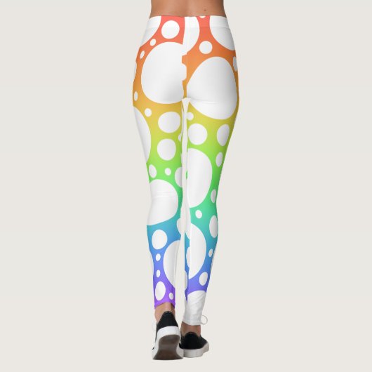 Bright Rainbow Polka Dot Leggings (Rückseite)