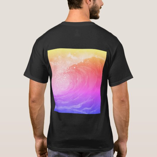 bright rainbow poster depicting a faint wave T-Shirt (Rückseite)