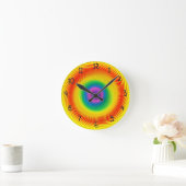 Bright Rainbow Swirl Kids Clock With Numbers Runde Wanduhr (Zuhause)